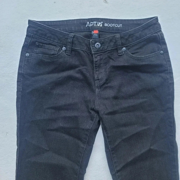 APT 9 Bootcut Low Rise Stretch Denim Jeans Women's Dark Wash Black Petite 6P - Picture 3 of 10